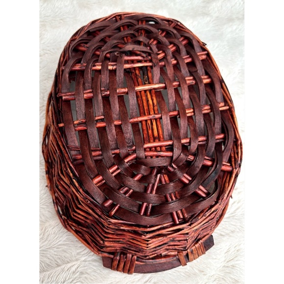 Oval Willow Tray Basket with Wood Handles - Picture 6 of 17